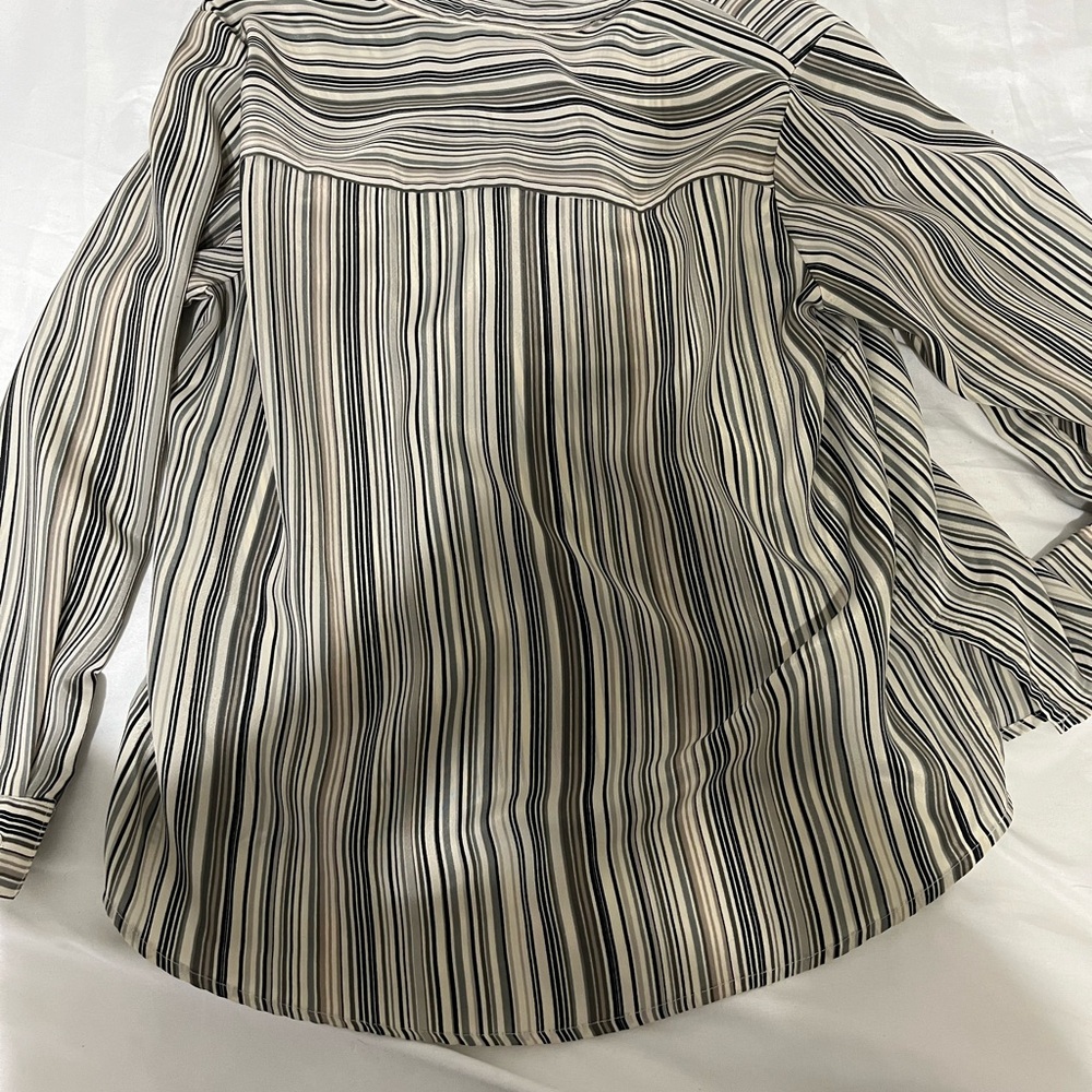 JL Studio Women’s Striped Button-Up Blouse Top - Picture 2 of 4